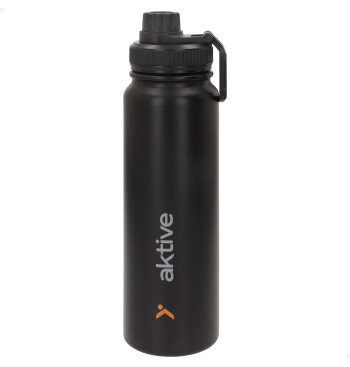Bouteille isotherme noire de 800 ml avec poignée
