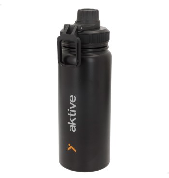 Bouteille isotherme noire 600 ml avec poignée