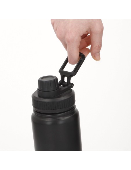 Bouteille isotherme noire 600 ml avec poignée