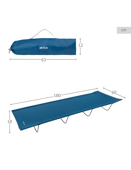 Lit de camping pliant bleu