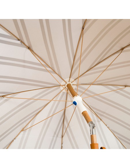 Parasol de plage, 8 baleines, 200 cm, rayé avec franges
