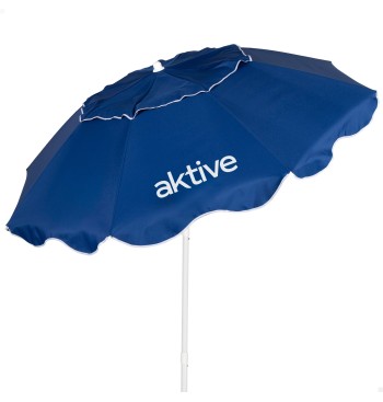 Parasol de plage à 8 baleines, D200 bleu, pliable et compact