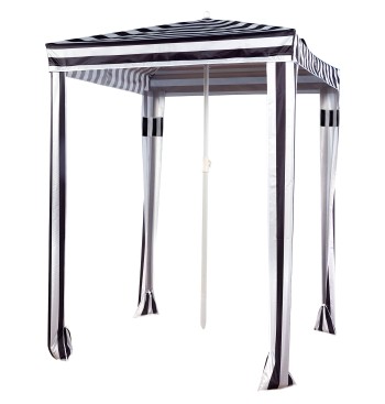 Parasol/tente de plage convertible, 145 cm, rayures...