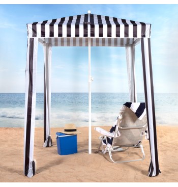 Parasol/tente de plage convertible, 145 cm, rayures... 2