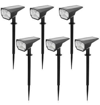 Lot de 6 balises solaires LED multicolores 8x11x37 cm