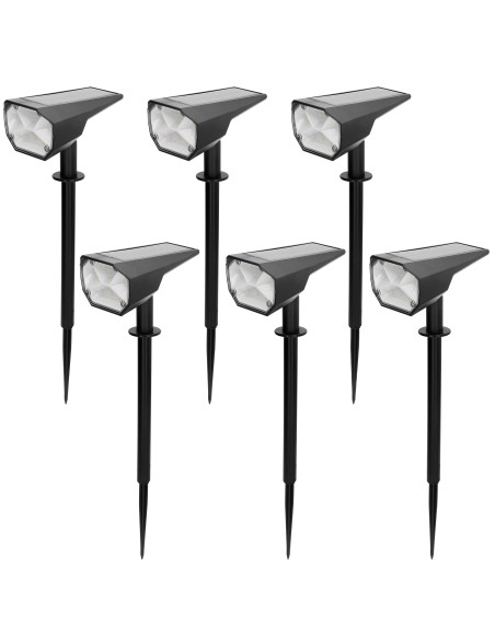 Lot de 6 balises solaires LED multicolores 8x11x37 cm