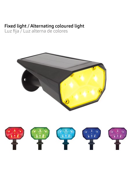 Lot de 6 balises solaires LED multicolores 8x11x37 cm