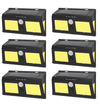 Lot de 6 appliques solaires murales 19x4,5x12 cm