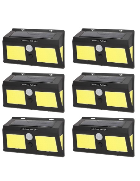 Lot de 6 appliques solaires murales 19x4,5x12 cm