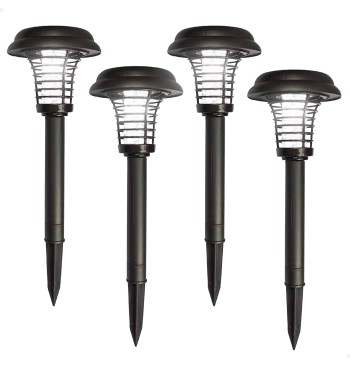 Lot de 4 balises anti-moustiques solaires LED 2 en 1