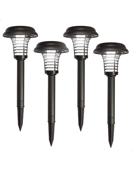 Lot de 4 balises anti-moustiques solaires LED 2 en 1
