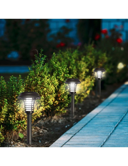 Lot de 4 balises anti-moustiques solaires LED 2 en 1