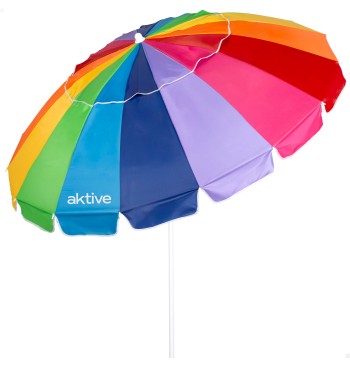 Parasol de plage, 16 baleines, 200 cm, multicolore,...