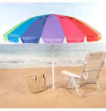 Parasol de plage, 16 baleines, 200 cm, multicolore,... 2