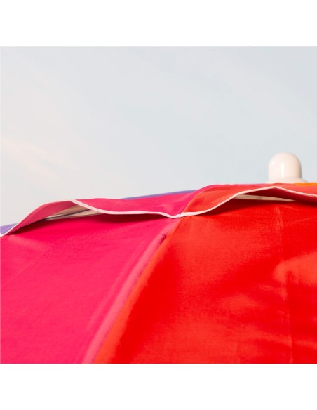 Parasol de plage, 16 baleines, 200 cm, multicolore, inclinable, protection UV50