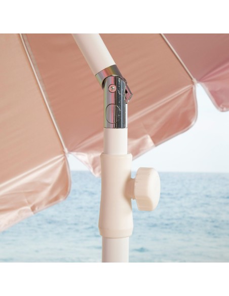 Parasol de plage, 16 baleines, 200 cm, multicolore, inclinable, protection UV50