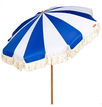 Parasol de plage à 8 baleines, 200 cm, motif marin avec...