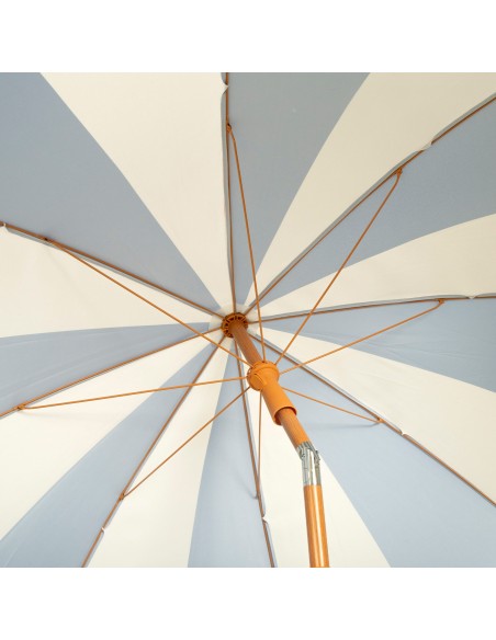 Parasol de plage à 8 baleines, 200 cm, motif marin avec franges