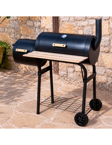 Barbecue et fumoir portatifs au charbon de bois
