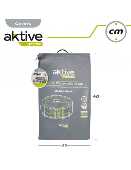 Housse de protection imperméable pour table ronde Ø150 cm