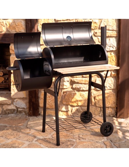 Barbecue et fumoir portatifs au charbon de bois