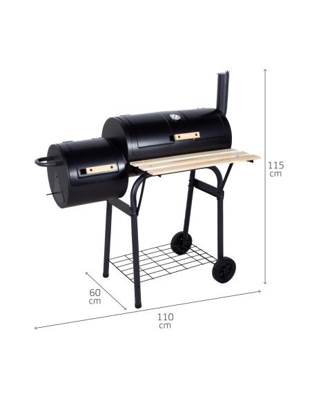 Barbecue et fumoir portatifs au charbon de bois