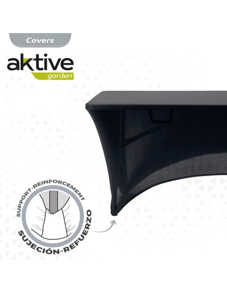 Housse élastique pour table rectangulaire 180 cm noire