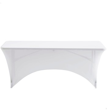 Funda elástica para mesa rectangular de 180 cm blanco