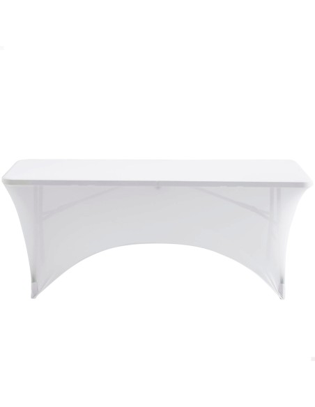 Funda elástica para mesa rectangular de 180 cm blanco