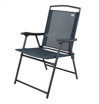 Chaise de jardin pliante renforcée tissu anthracite avec...