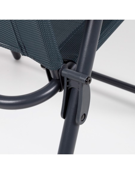 Chaise de jardin pliante renforcée tissu anthracite avec accoudoirs
