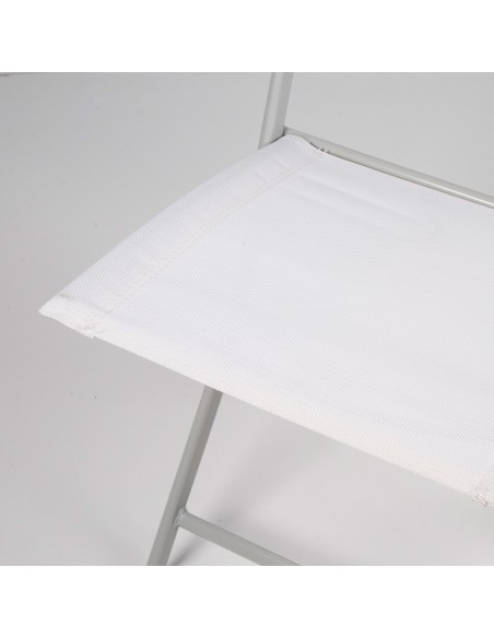 Chaise de jardin pliante en tissu renforcé blanc