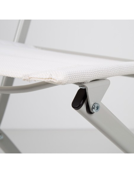 Chaise de jardin pliante en tissu renforcé blanc