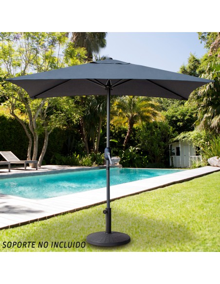 Parasol de balcon 200x120 cm mât aluminium coloris anthracite