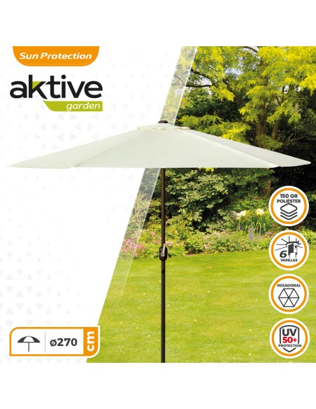 Parasol pour terrasse et jardin Ø270 cm avec protection UV50