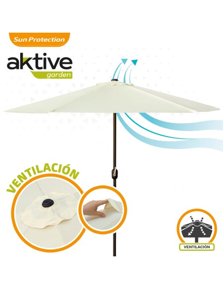 Parasol pour terrasse et jardin Ø270 cm avec protection UV50