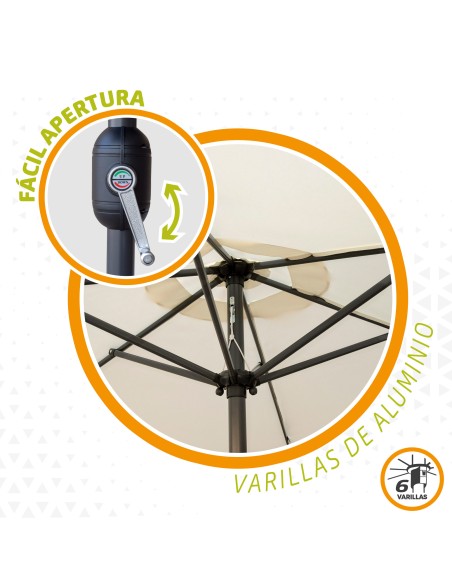 Parasol pour terrasse et jardin Ø270 cm avec protection UV50