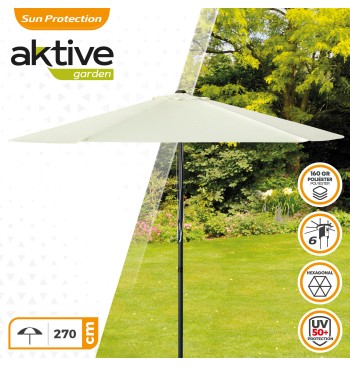 Parasol de jardin hexagonal Ø270 cm avec système à double... 2