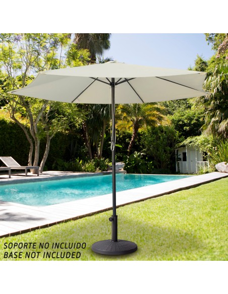 Parasol de jardin hexagonal Ø270 cm avec système à double poulie