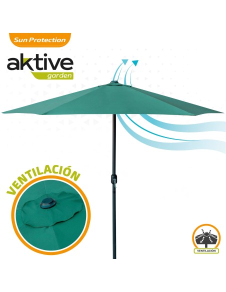 Parasol hexagonal Ø300 cm coloris vert Jardin