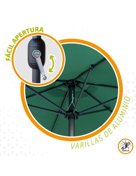 Parasol hexagonal Ø300 cm coloris vert Jardin