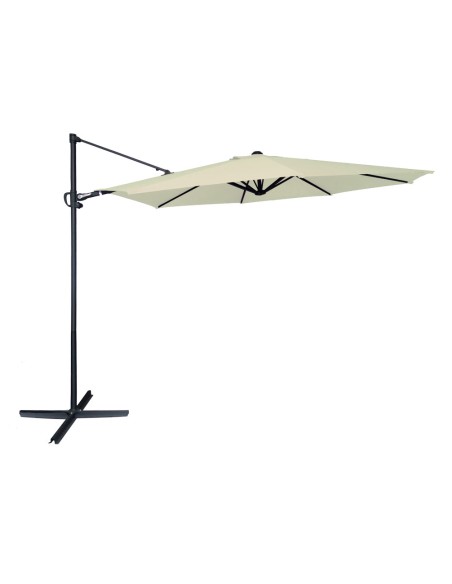 Parasol excentrique Aktive Garden Ø300 cm crème mât en aluminium