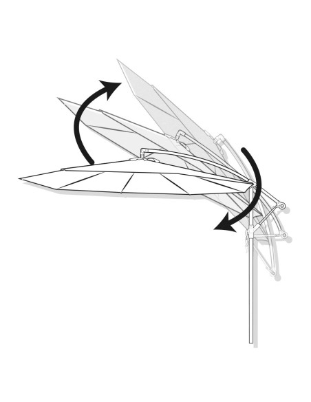 Parasol excentrique Aktive Garden Ø300 cm crème mât en aluminium