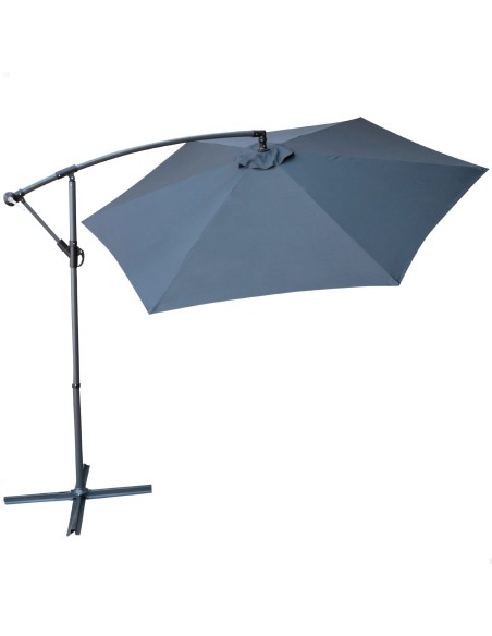 Parasol excentrique Banana Ø300 cm mât acier gris