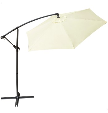 Parasol excentrique Banana Ø270 cm mât acier crème