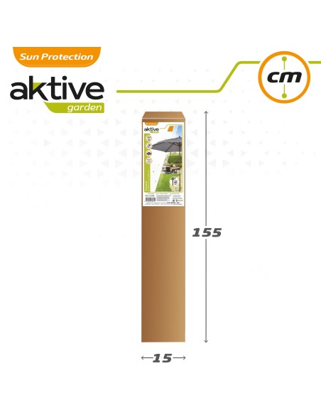 Parasol hexagonal Ø300 cm mât en bois coloris anthracite