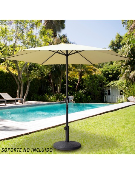 Parasol pour terrasse et jardin Ø250 cm blanc