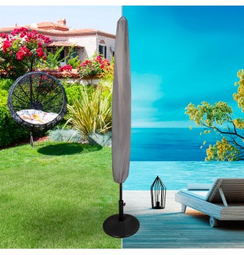 Housse de parasol de jardin max. Ø360 cm gris 2