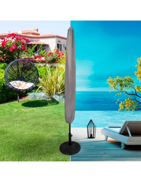 Housse de parasol de jardin max. Ø360 cm gris