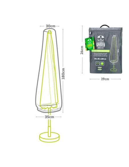 Housse de parasol de jardin max. Ø360 cm gris
